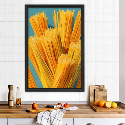 Golden Pasta Art Print - Modern Kitchen Wall Decor|Liberty Signs #L488
