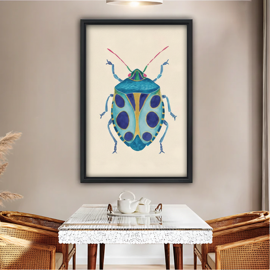 Blue Beetle Watercolor Art Print | Turquoise Insect Wall Decor|Liberty Signs #L615