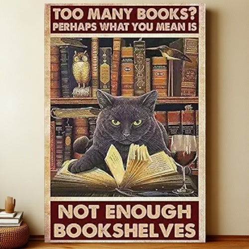 8x12 Cute Cat Metal Sign – Retro Tin Wall Art for Cat Lovers & Kitchens | Liberty Signs #2315