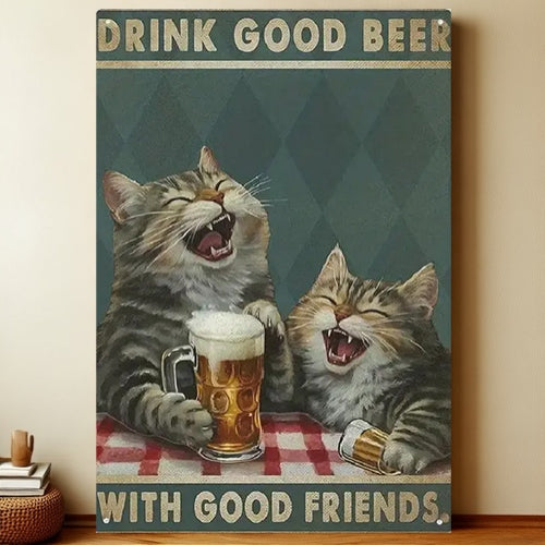 8x12 Cute Cat Metal Sign – Retro Tin Wall Art for Cat Lovers & Kitchens | Liberty Signs #2321