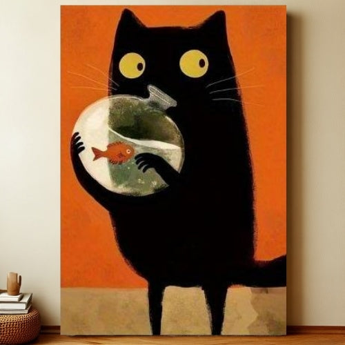 8x12 Cute Cat Metal Sign – Retro Tin Wall Art for Cat Lovers & Kitchens | Liberty Signs #2327