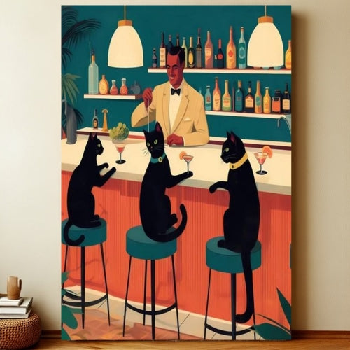 8x12 Cute Cat Metal Sign – Retro Tin Wall Art for Cat Lovers & Kitchens | Liberty Signs #2331