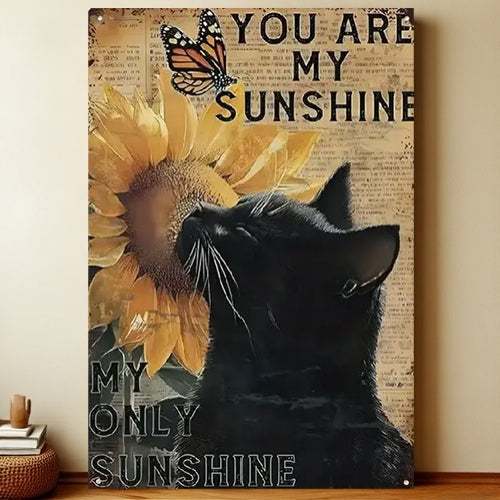 8x12 Cute Cat Metal Sign – Retro Tin Wall Art for Cat Lovers & Kitchens | Liberty Signs #2334