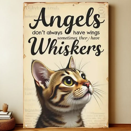 8x12 Cute Cat Metal Sign – Retro Tin Wall Art for Cat Lovers & Kitchens | Liberty Signs #2339