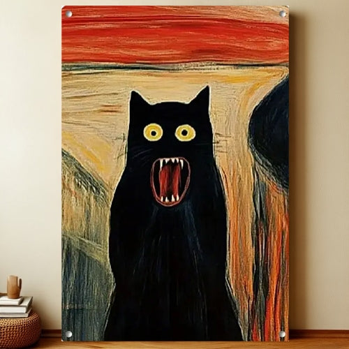 8x12 Cute Cat Metal Sign – Retro Tin Wall Art for Cat Lovers & Kitchens | Liberty Signs #2341