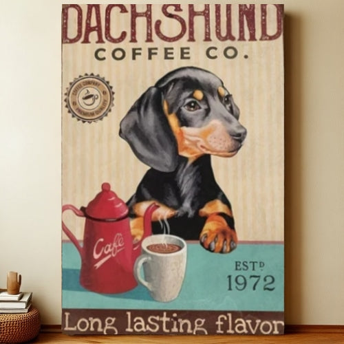 Dachshund Coffee  Long Lasting Flavor-dogs-vintage-8x12-a221