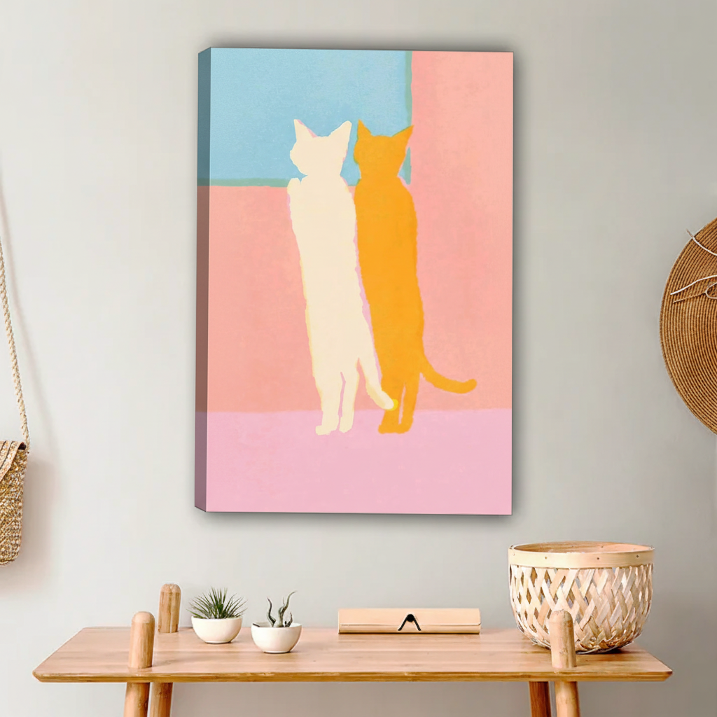 图2 极简双猫背影无框场景