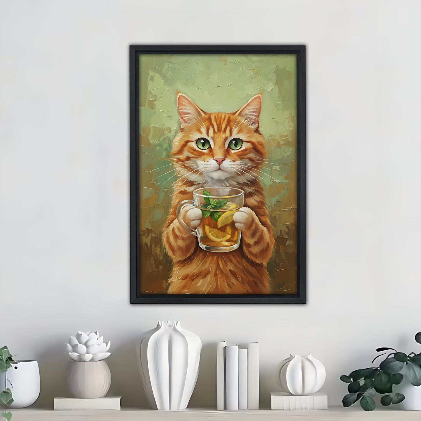 Funny Cat Art - Canvas Wall Art - Abstract Funny Living Room Decor| Liberty Signs #SZ289
