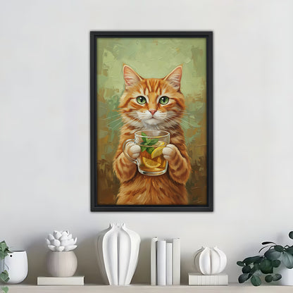 Funny Cat Art - Canvas Wall Art - Abstract Funny Living Room Decor| Liberty Signs #SZ289