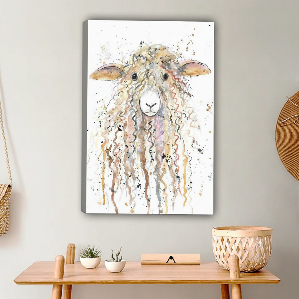 图2 水彩卷毛绵羊无框场景