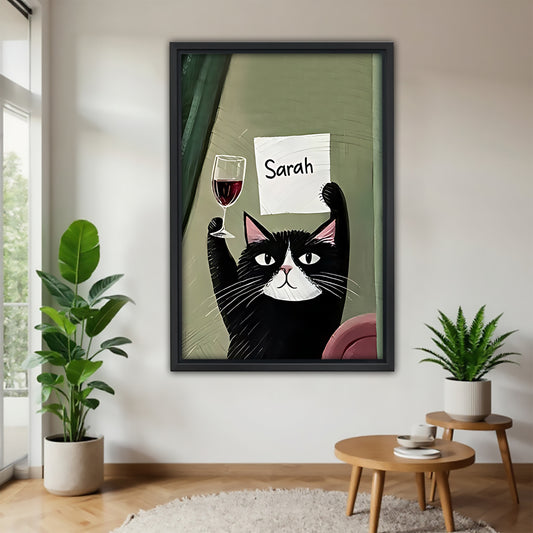 Funny Cat Art - Canvas Wall Art - Abstract Funny Living Room Decor| Liberty Signs #SZ094