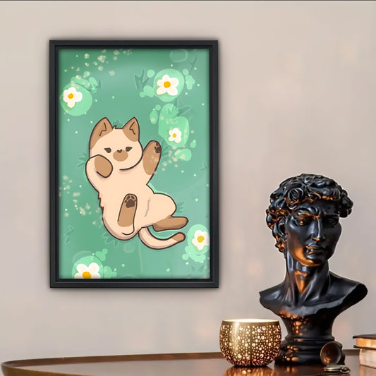 Funny Cat Art - Canvas Wall Art - Abstract Funny Living Room Decor| Liberty Signs #SZ154