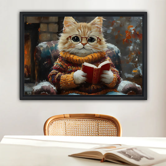 Funny Cat Art - Canvas Wall Art - Abstract Funny Living Room Decor| Liberty Signs #HZ066