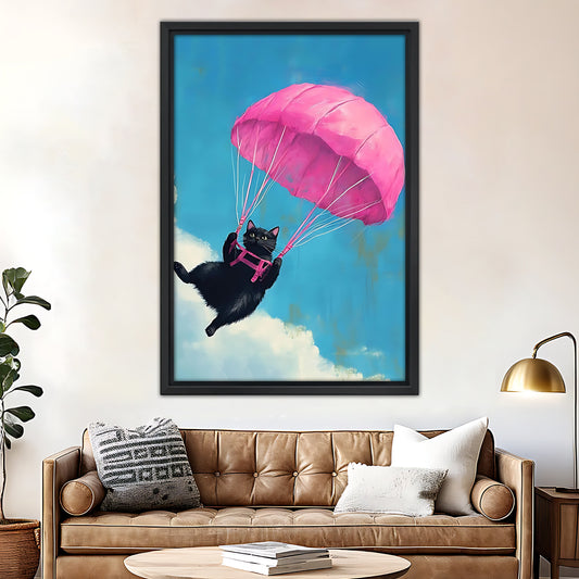 Funny Cat Art -  Canvas Wall Art - Abstract Funny Living Room Decor| Liberty Signs #SZ018