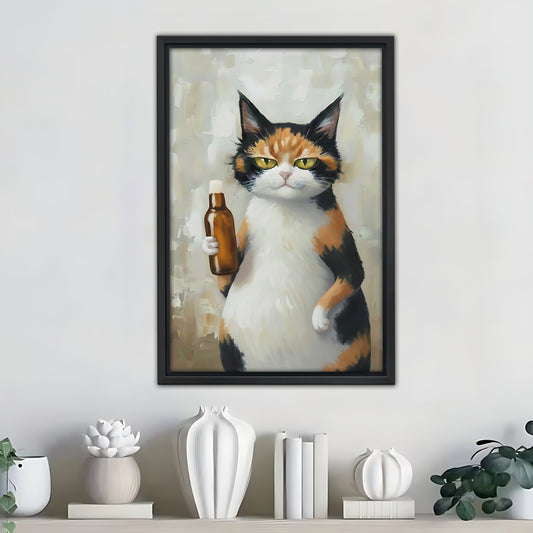 Funny Cat Art - Canvas Wall Art - Abstract Funny Living Room Decor| Liberty Signs #SZ272