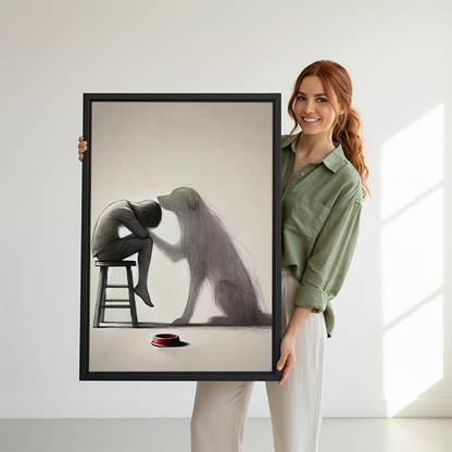 Emotional Dog Loyalty Minimalist Canvas Wall Art Print l2508