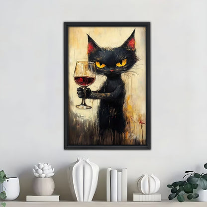 Funny Cat Art - Canvas Wall Art - Abstract Funny Living Room Decor| Liberty Signs #SZ331