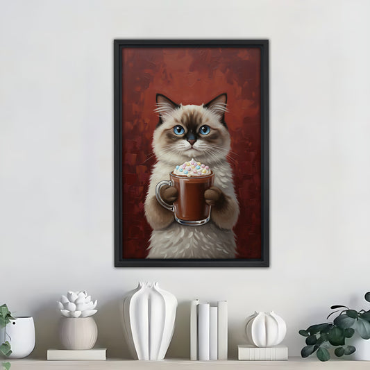 Funny Cat Art - Canvas Wall Art - Abstract Funny Living Room Decor| Liberty Signs #SZ287