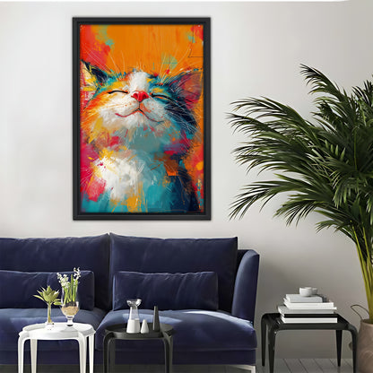 Funny Cat Art - Canvas Wall Art - Abstract Funny Living Room Decor| Liberty Signs #SZ037