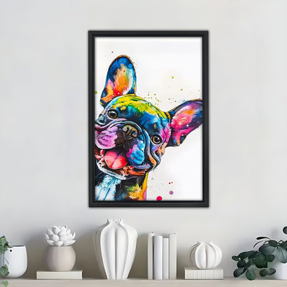 Funny Dog Art - Canvas Wall Art - Abstract Funny Living Room Decor| Liberty Signs #SZ305