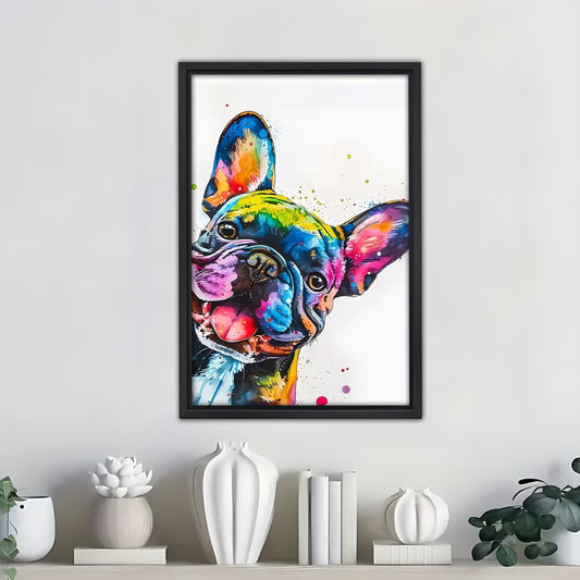 Funny Dog Art - Canvas Wall Art - Abstract Funny Living Room Decor| Liberty Signs #SZ305