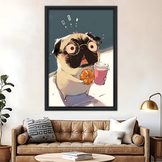 Funny Puppy Art -  Canvas Wall Art - Abstract Funny Living Room Decor| Liberty Signs #SZ019
