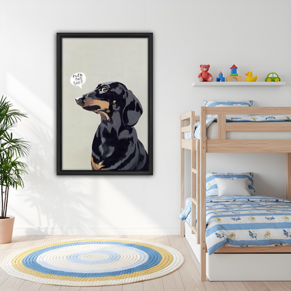Funny Dachshund Dog Sassy Quote Framed Canvas Wall Art l2643