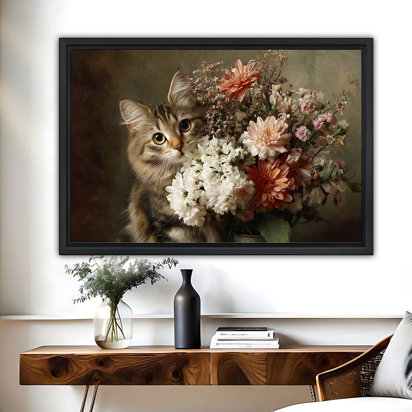 Funny Cat Art - Canvas Wall Art - Abstract Funny Living Room Decor| Liberty Signs #HZ091