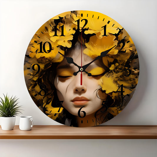 10x10 Decorative Wall Clock  – Ticking Wooden Wall Clock for Living Room or Hallway | Liberty Signs#S1020