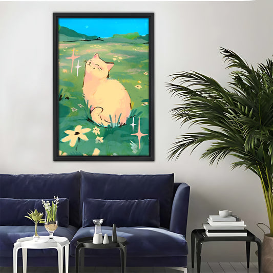 Funny Cat Art - Canvas Wall Art - Abstract Funny Living Room Decor| Liberty Signs #SZ034