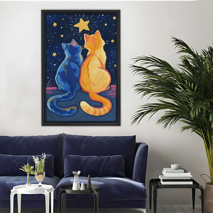 Funny Cat Art - Canvas Wall Art - Abstract Funny Living Room Decor| Liberty Signs #SZ035