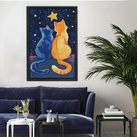 Funny Cat Art - Canvas Wall Art - Abstract Funny Living Room Decor| Liberty Signs #SZ035