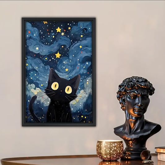 Funny Cat Art - Canvas Wall Art - Abstract Funny Living Room Decor| Liberty Signs #SZ107
