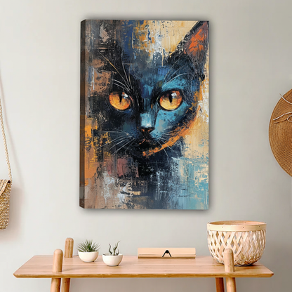 图2 厚涂黑猫琥珀眼无框场景