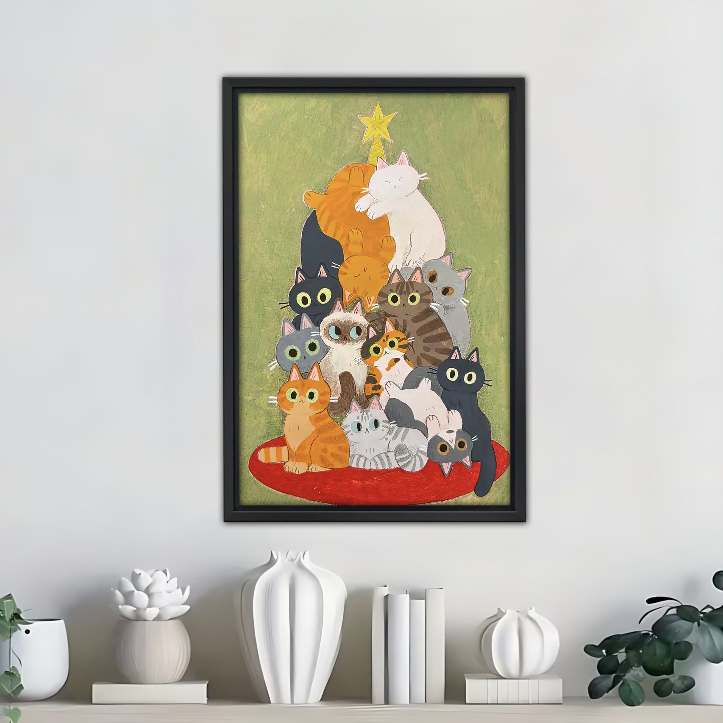 Funny Cat Art - Canvas Wall Art - Abstract Funny Living Room Decor| Liberty Signs #SZ317