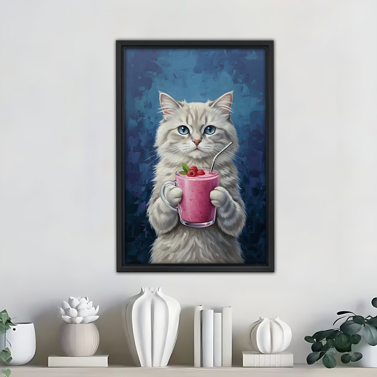 Funny Cat Art - Canvas Wall Art - Abstract Funny Living Room Decor| Liberty Signs #SZ288