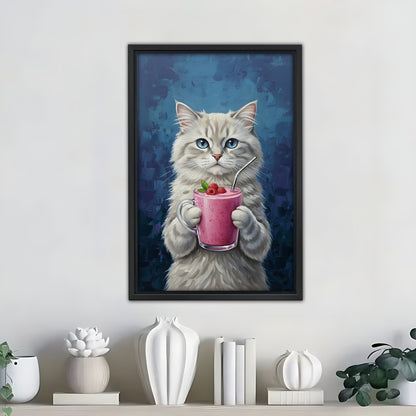 Funny Cat Art - Canvas Wall Art - Abstract Funny Living Room Decor| Liberty Signs #SZ288
