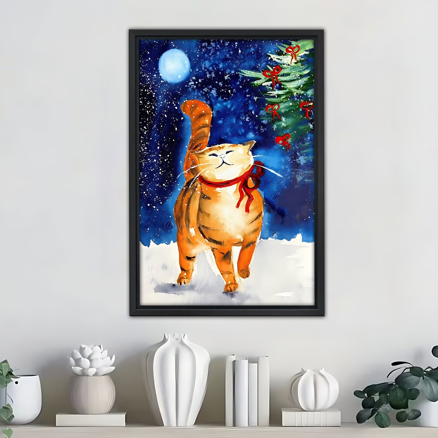 Funny Cat Art - Canvas Wall Art - Abstract Funny Living Room Decor| Liberty Signs #SZ266