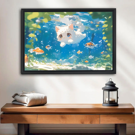 Funny Cat Art -  Canvas Wall Art - Abstract Funny Living Room Decor| Liberty Signs  #HZ010