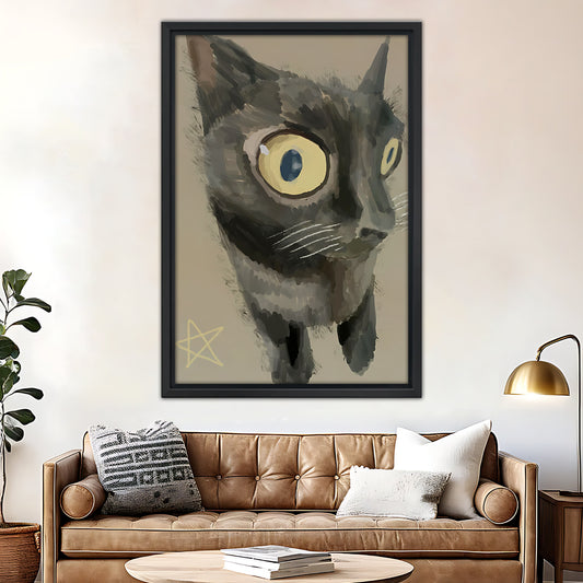 Funny Cat Art -  Canvas Wall Art - Abstract Funny Living Room Decor| Liberty Signs #SZ020