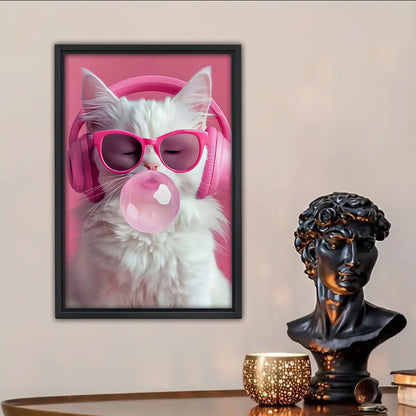 Funny Cat Art - Canvas Wall Art - Abstract Funny Living Room Decor| Liberty Signs #SZ176