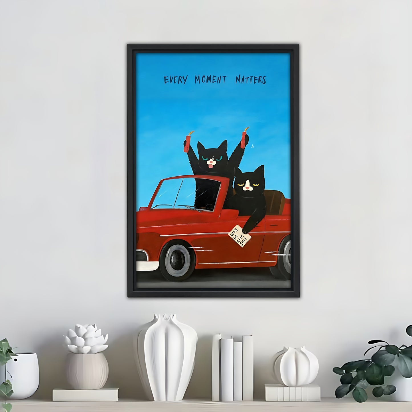 Funny Cat Art - Canvas Wall Art - Abstract Funny Living Room Decor| Liberty Signs #SZ303