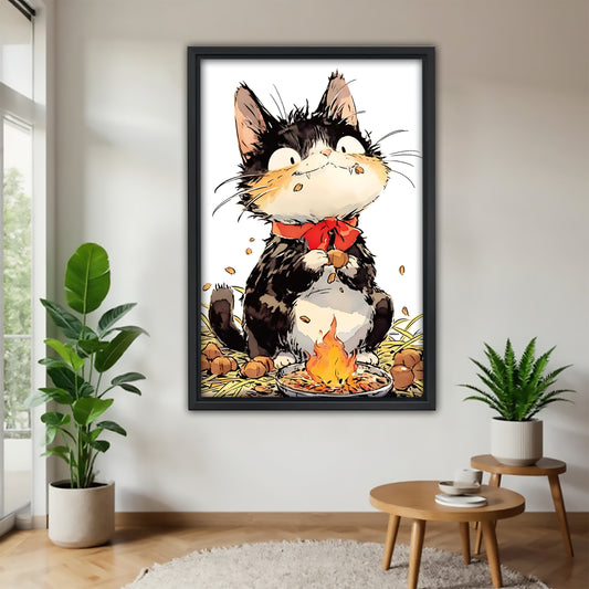 Funny Cat Art - Canvas Wall Art - Abstract Funny Living Room Decor| Liberty Signs #SZ214