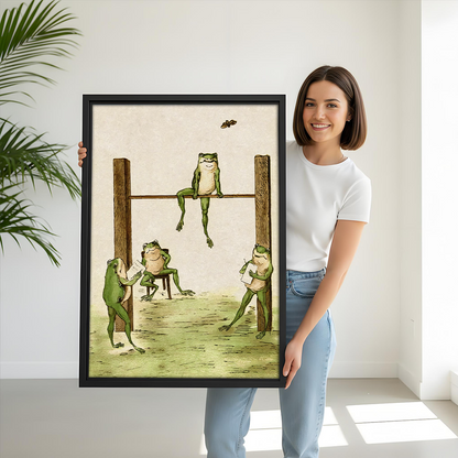Vintage Frog Whimsical Animal Wall Art Print l2721