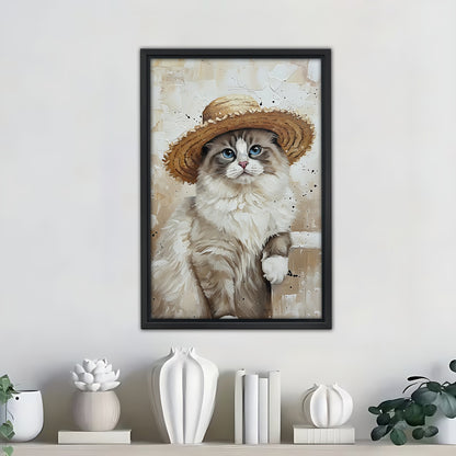 Funny Cat Art - Canvas Wall Art - Abstract Funny Living Room Decor| Liberty Signs #SZ300
