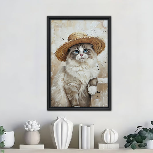Funny Cat Art - Canvas Wall Art - Abstract Funny Living Room Decor| Liberty Signs #SZ300