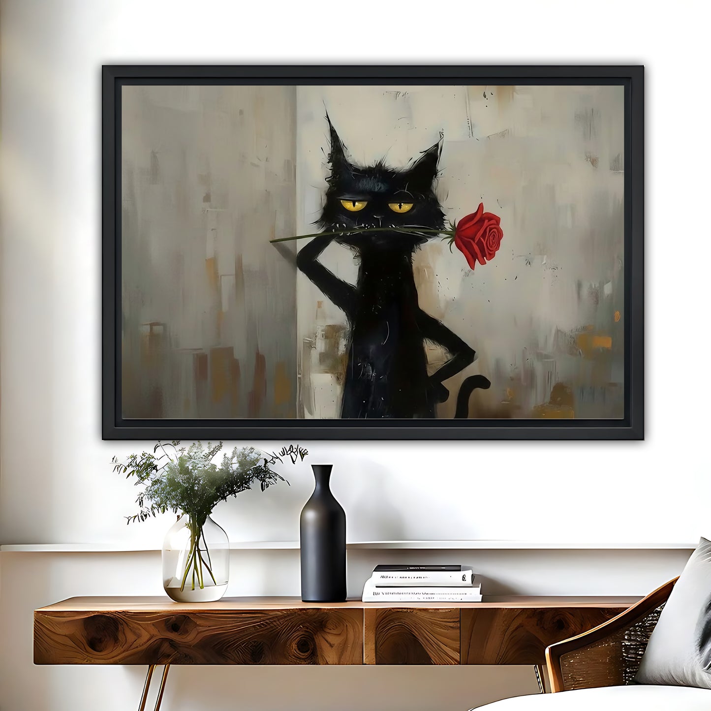 Funny Cat Art - Canvas Wall Art - Abstract Funny Living Room Decor| Liberty Signs #HZ099
