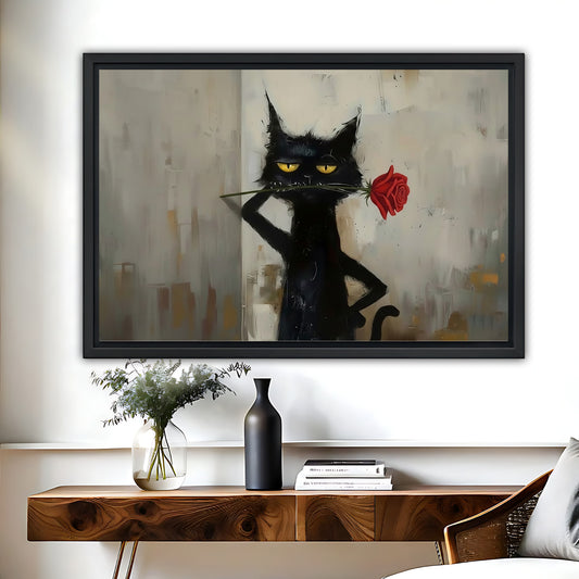 Funny Cat Art - Canvas Wall Art - Abstract Funny Living Room Decor| Liberty Signs #HZ099