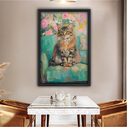 Funny Cat Art - Canvas Wall Art - Abstract Funny Living Room Decor| Liberty Signs #SZ185