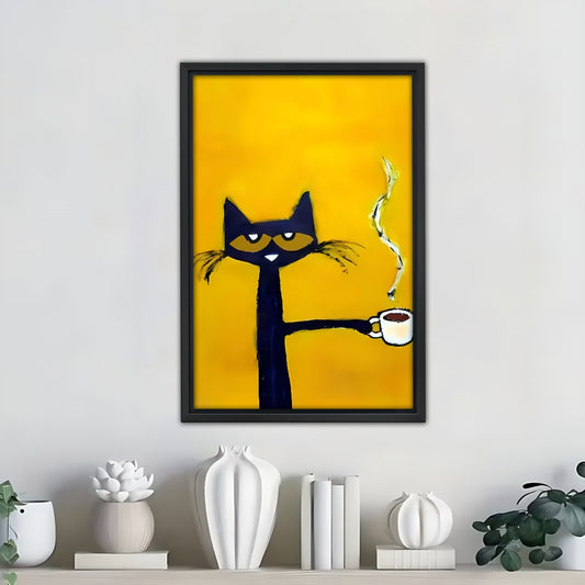 Funny Cat Art - Canvas Wall Art - Abstract Funny Living Room Decor| Liberty Signs #SZ329